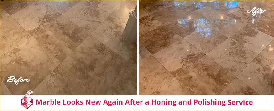 How to Turn Back the Clock on a Faded Marble Floor with Honing and Polishing