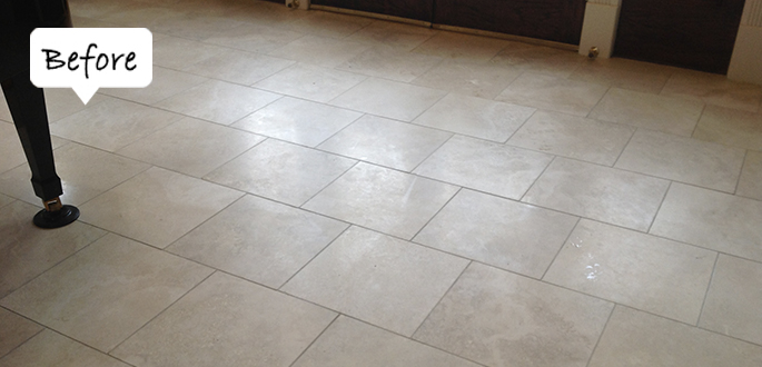 Sir Grout Travertine Before Honing and Polishing