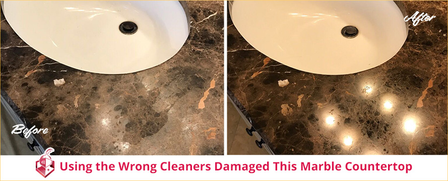 Incorrect Cleaners Dulled This Marble Countertop