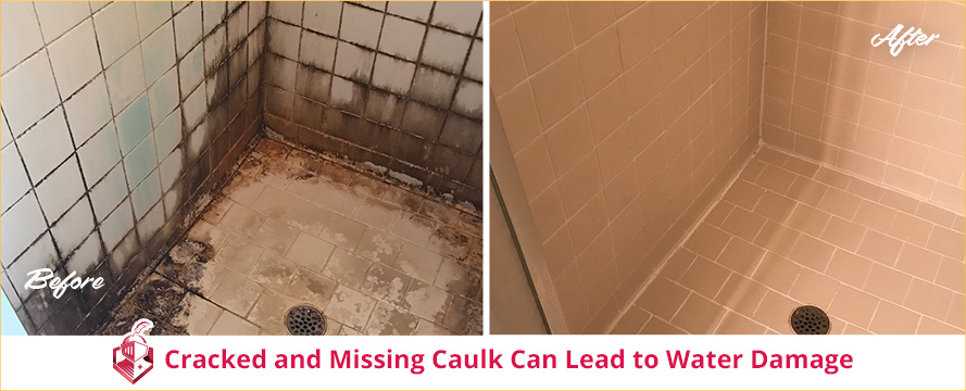 Surfaces On Humid Environments Should Be Regularly Checked and Re-caulked Cracked or Missing Caulk Can Lead to Water Damage