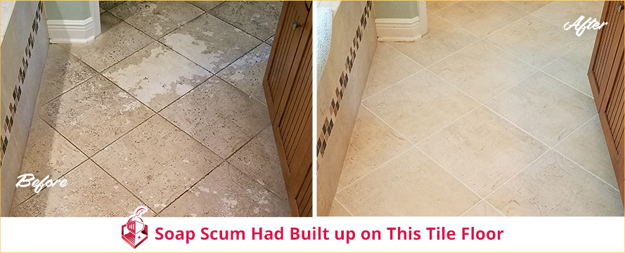 Soap Scum Had Built up on This Tile Floor