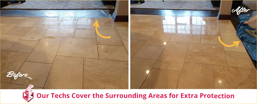 We Mask and Protect Working Areas During Our Floor Polishing