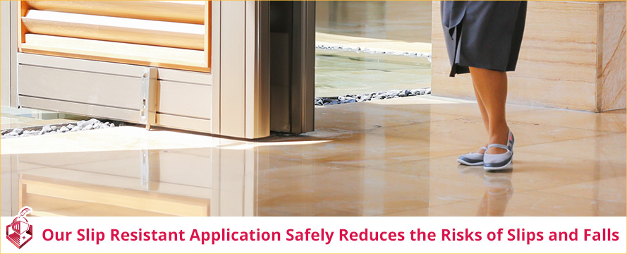 Sir Grout's slip resistant application safely reduces the risks of slips and falls