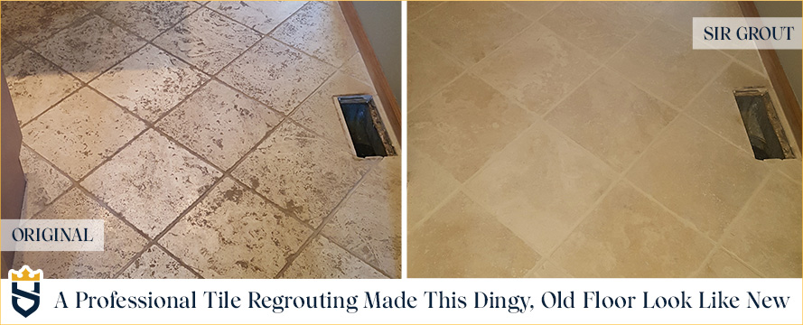 A Professional Tile Regrouting Made This Dingy, Old Floor Look like New