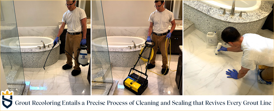 Grout Recoloring Entails a Precise Process of Cleaning and Sealing that Revives Every Grout Line
