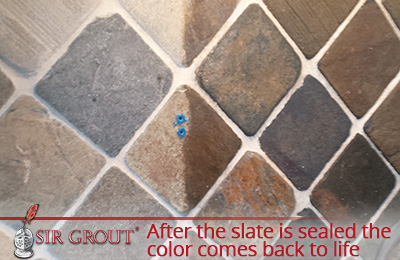 A Proper Sealing Will Enhance the Color of the Slate and Protect it Against Moisture and Stains After sealing the slate the color comes back to life