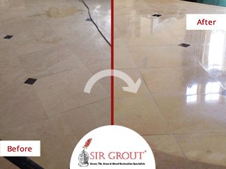 How to Turn Back the Clock on a Faded Marble Floor with Honing and Polishing