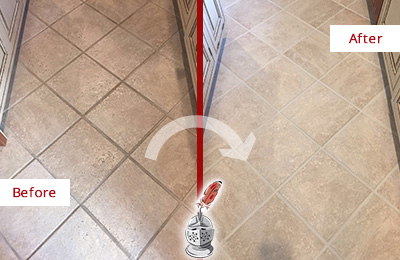 Sir Grout's epoxy grout is very easy to clean and maintain Before and after picture of a grout cleaning and sealing