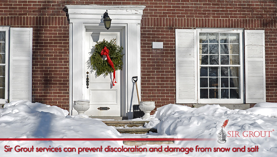 Prepare our surfaces for the winter with a Stone Sealing service Sir Grout services can prevent discoloration and damage from snow and salt