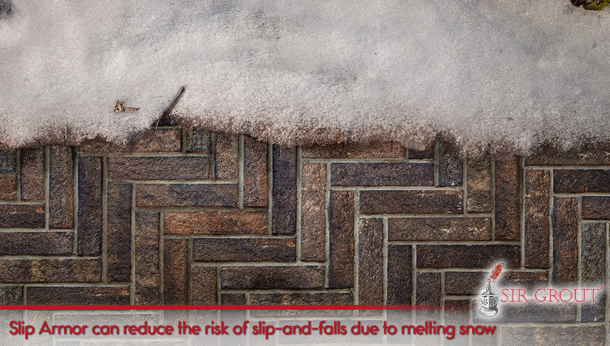 Slip Armor can reduce the risk of slip and fall due to melting snow