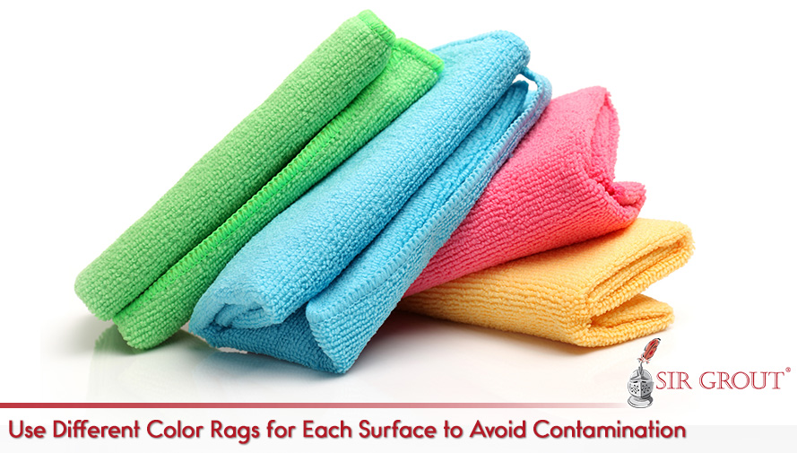 Try Matching the Color of Each Rag with the Color of the Bottle Use Different Color Rags for Each Surface to Avoid Contamination