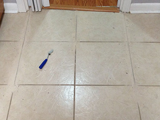 Picture of Grout Scraper on Tile Floor