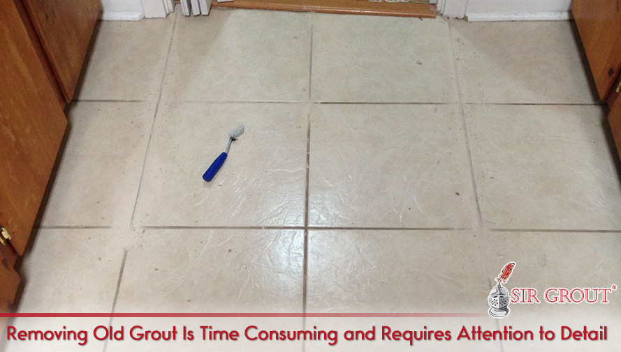 Picture of Grout Scraper on Tile Floor