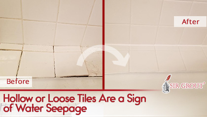 Water Damage Behind Shower Tiles, Loose Bathroom Tile