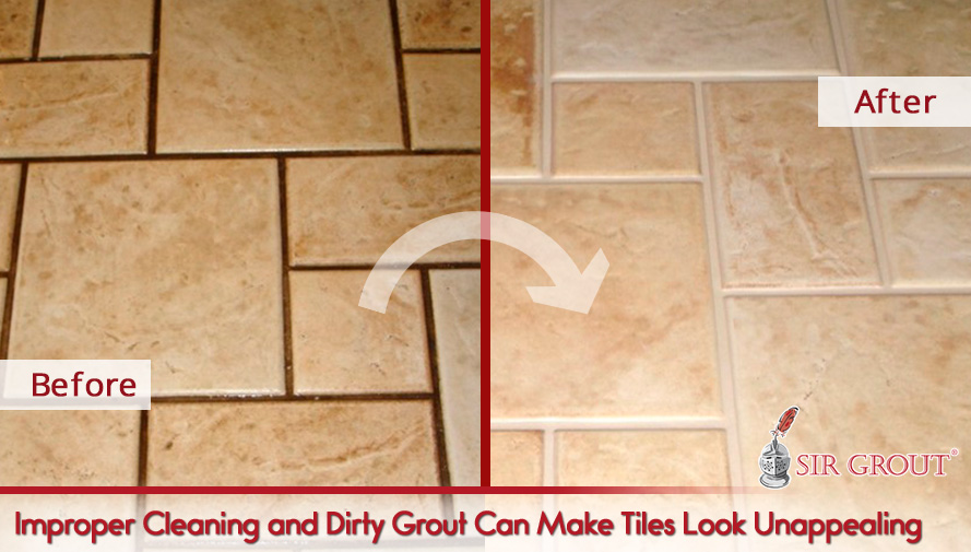 Improper Cleaning and Dirty Grout Make Tiles Look Unappealing As Seen in This Before and After