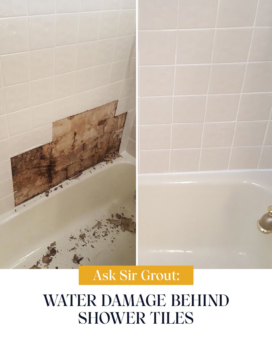 Water Damage Behind Shower Tiles
